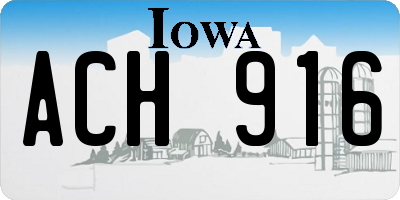 IA license plate ACH916