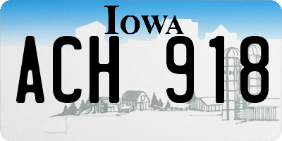 IA license plate ACH918