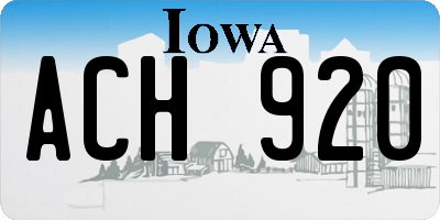 IA license plate ACH920
