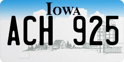 IA license plate ACH925