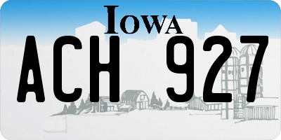 IA license plate ACH927