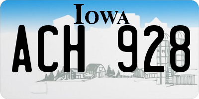 IA license plate ACH928