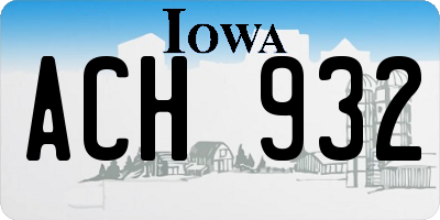 IA license plate ACH932