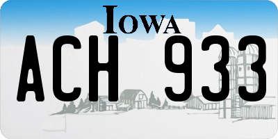 IA license plate ACH933