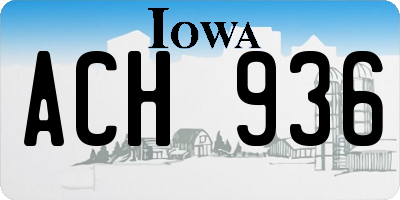 IA license plate ACH936