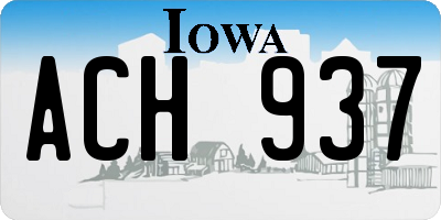IA license plate ACH937