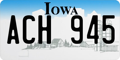 IA license plate ACH945