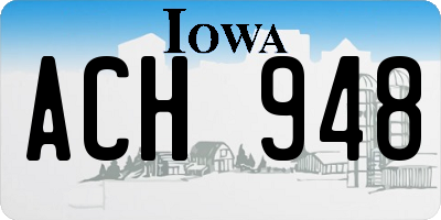 IA license plate ACH948