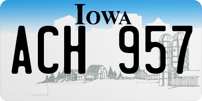 IA license plate ACH957