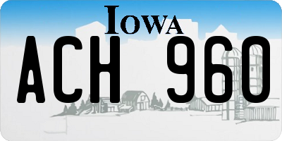 IA license plate ACH960