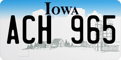 IA license plate ACH965