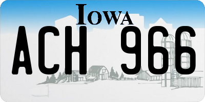 IA license plate ACH966
