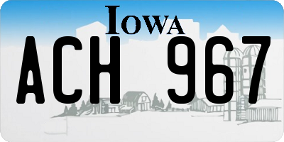IA license plate ACH967