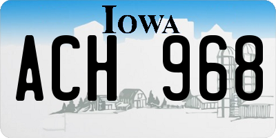 IA license plate ACH968
