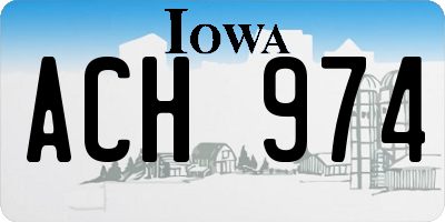 IA license plate ACH974