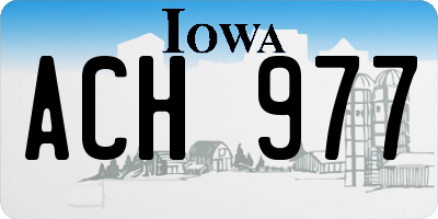 IA license plate ACH977