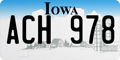 IA license plate ACH978