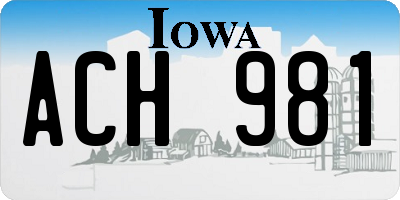 IA license plate ACH981