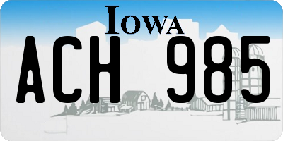 IA license plate ACH985