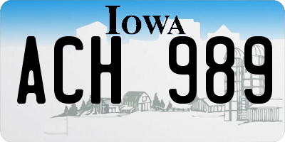 IA license plate ACH989