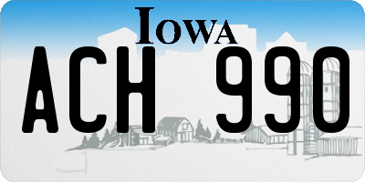 IA license plate ACH990