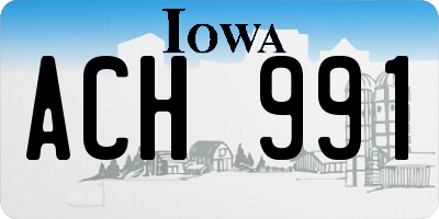 IA license plate ACH991