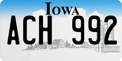 IA license plate ACH992