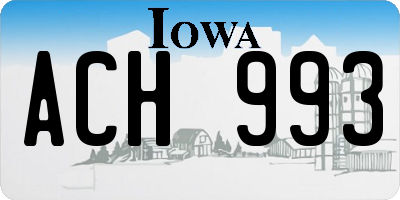 IA license plate ACH993