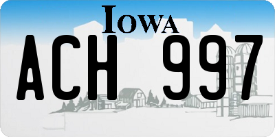 IA license plate ACH997