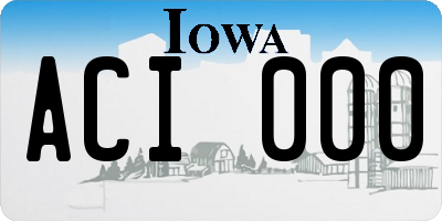 IA license plate ACI000