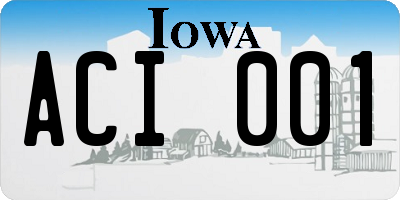 IA license plate ACI001