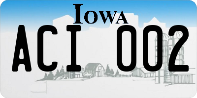 IA license plate ACI002