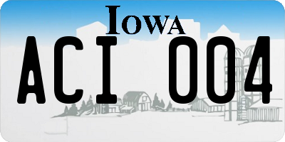 IA license plate ACI004