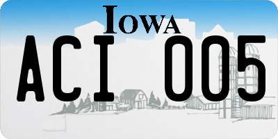 IA license plate ACI005