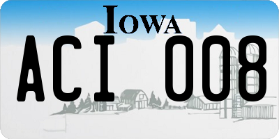 IA license plate ACI008