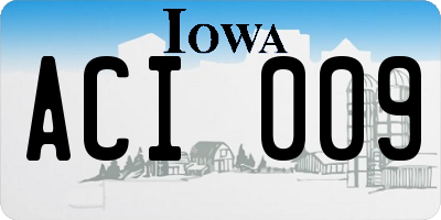 IA license plate ACI009