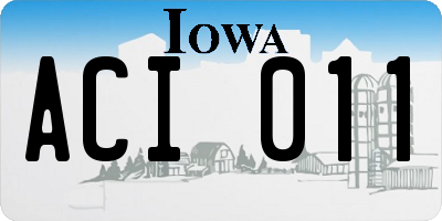IA license plate ACI011