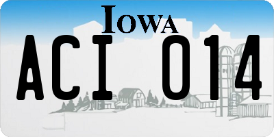 IA license plate ACI014
