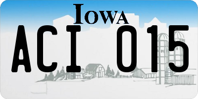IA license plate ACI015