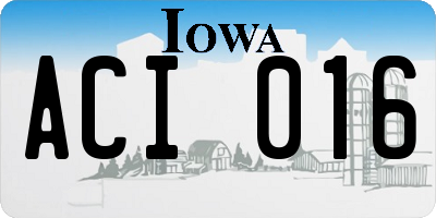 IA license plate ACI016