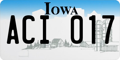 IA license plate ACI017