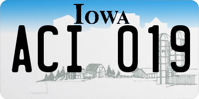 IA license plate ACI019