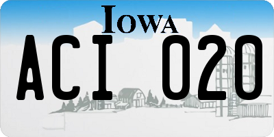 IA license plate ACI020