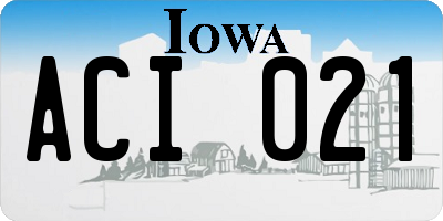 IA license plate ACI021