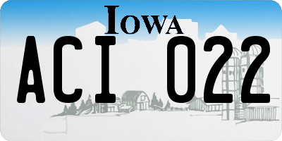 IA license plate ACI022