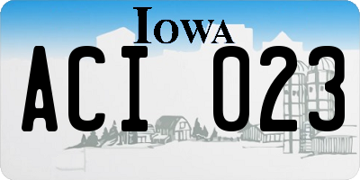 IA license plate ACI023