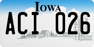 IA license plate ACI026