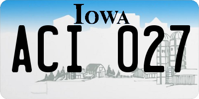 IA license plate ACI027