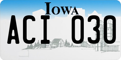 IA license plate ACI030