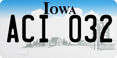 IA license plate ACI032